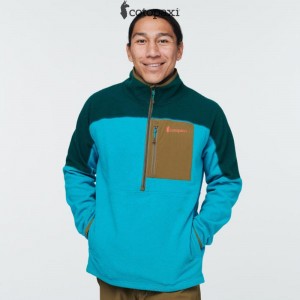 Cotopaxi Abrazo Half-Zip Fleece Jacket Deep Ocean/Mineral Blue | ED79-F1-CA