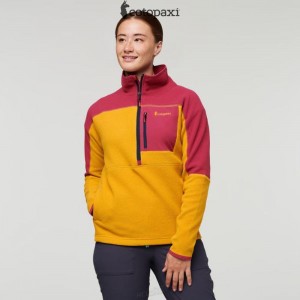 Cotopaxi Abrazo Half-Zip Fleece Jacket Raspberry/Amber | DQ01-W9-SR