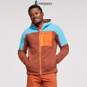 Cotopaxi Abrazo Hooded Full-Zip Fleece Jacket Poolside/Acorn | KL82-I2-UE