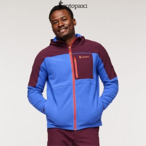 Cotopaxi Abrazo Hooded Full-Zip Fleece Jacket Wine/Blue Violet | GH13-X5-DI