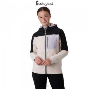 Cotopaxi Abrazo Hooded Full-Zip Fleece Jacket Black/Cream | KG42-G6-XK