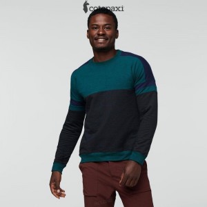 Cotopaxi Bandera Sweatshirt Deep Ocean/Black | MN85-O6-EQ