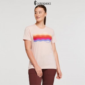 Cotopaxi Disco Wave T-Shirt Sand | UM75-W5-UC