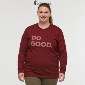 Cotopaxi Do Good Crew Sweatshirt Burgundy | JX91-N7-EF