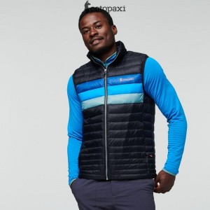 Cotopaxi Fuego Down Vest Black/Pacific Stripes | YX59-E1-BD