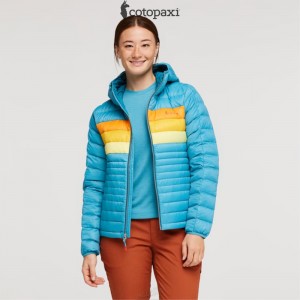 Cotopaxi Fuego Hooded Down Jacket Poolside Stripes | GK26-V9-ZD