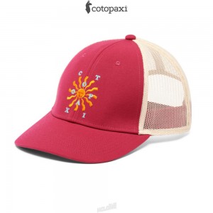 Cotopaxi Happy Day Trucker Hat Raspberry | TQ17-P9-MJ