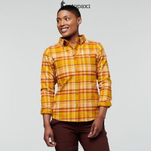 Cotopaxi Mero Organic Flannel Shirt Amber Plaid | LZ12-D0-BQ