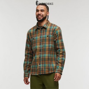 Cotopaxi Mero Organic Flannel Shirt Oak Plaid | AF53-I7-RJ