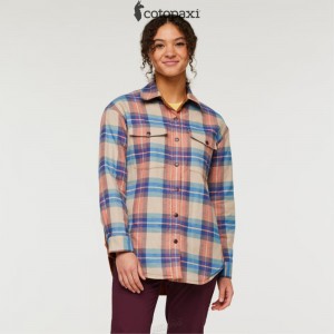 Cotopaxi Salto Insulated Flannel Jacket Oatmeal Plaid | YS85-E7-KZ