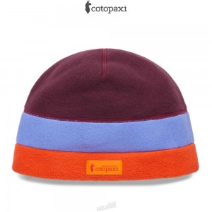 Cotopaxi Teca Fleece Beanie Wine Stripes | TK65-E4-UM