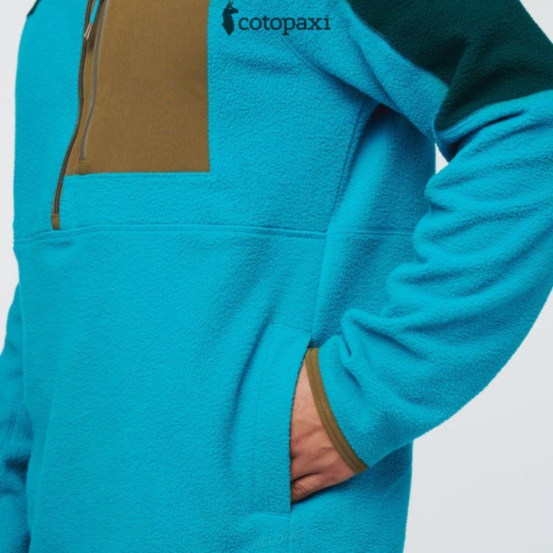 Cotopaxi Abrazo Half-Zip Fleece Jacket Deep Ocean/Mineral Blue | ED79-F1-CA