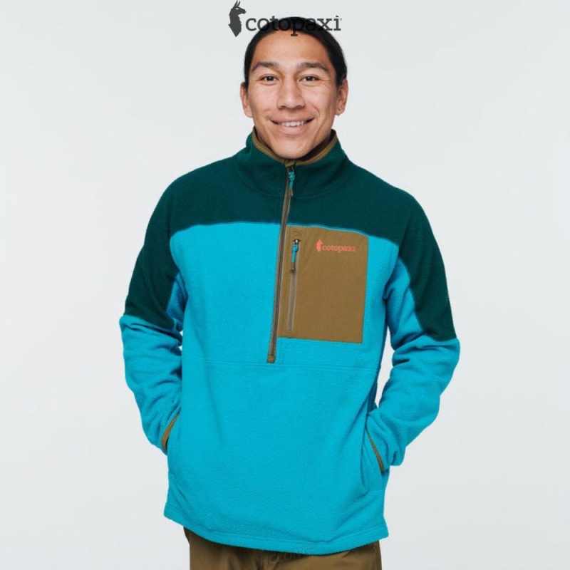 Cotopaxi Abrazo Half-Zip Fleece Jacket Deep Ocean/Mineral Blue | ED79-F1-CA