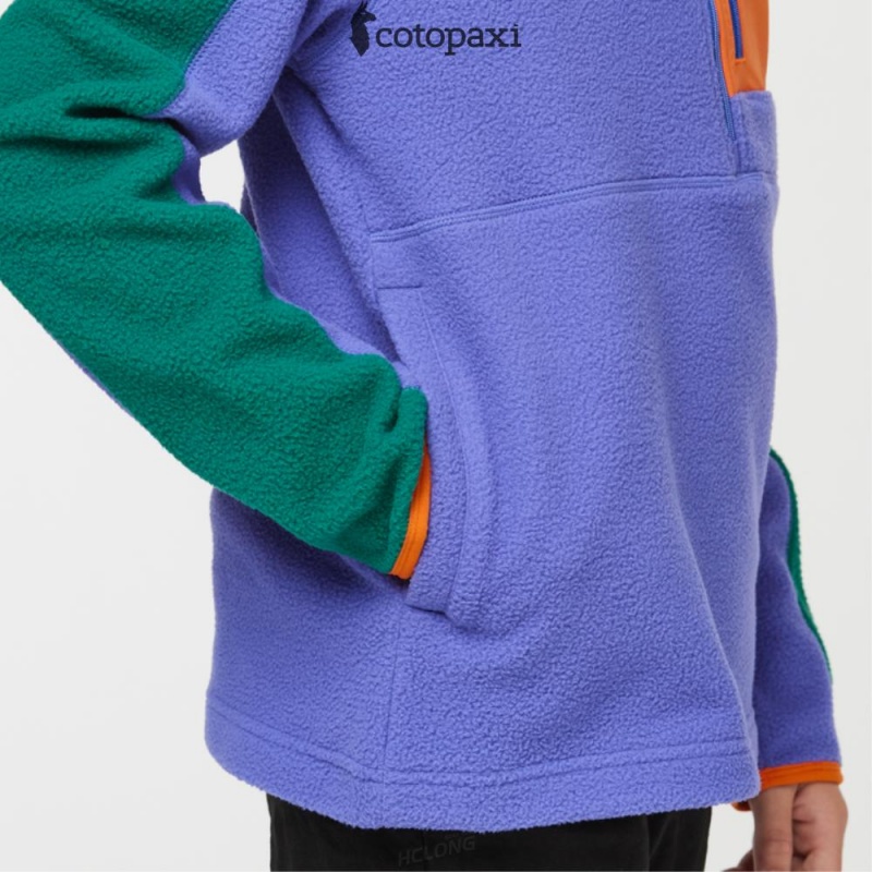 Cotopaxi Abrazo Half-Zip Fleece Jacket Greenery/Amethyst | HK73-B6-GD