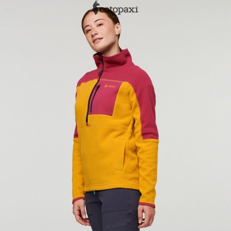 Cotopaxi Abrazo Half-Zip Fleece Jacket Raspberry/Amber | DQ01-W9-SR