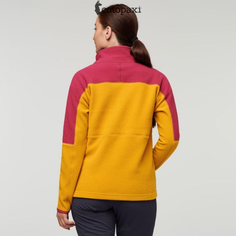 Cotopaxi Abrazo Half-Zip Fleece Jacket Raspberry/Amber | DQ01-W9-SR