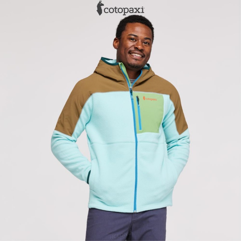 Cotopaxi Abrazo Hooded Full-Zip Fleece Jacket Oak/Sea Glass | LY56-C2-ND