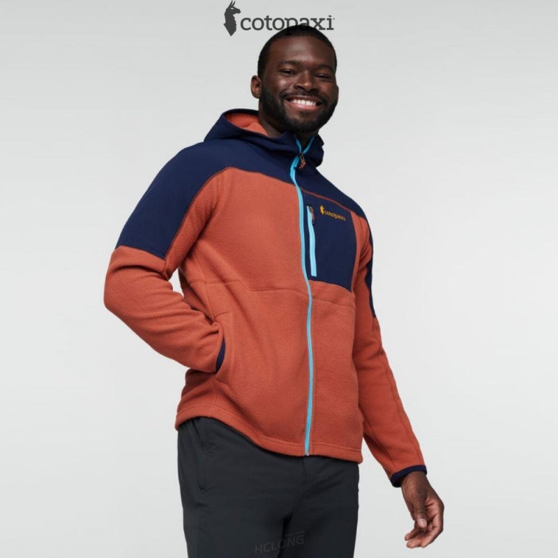 Cotopaxi Abrazo Hooded Full-Zip Fleece Jacket Maritime/Spice | BZ32-C3-YL