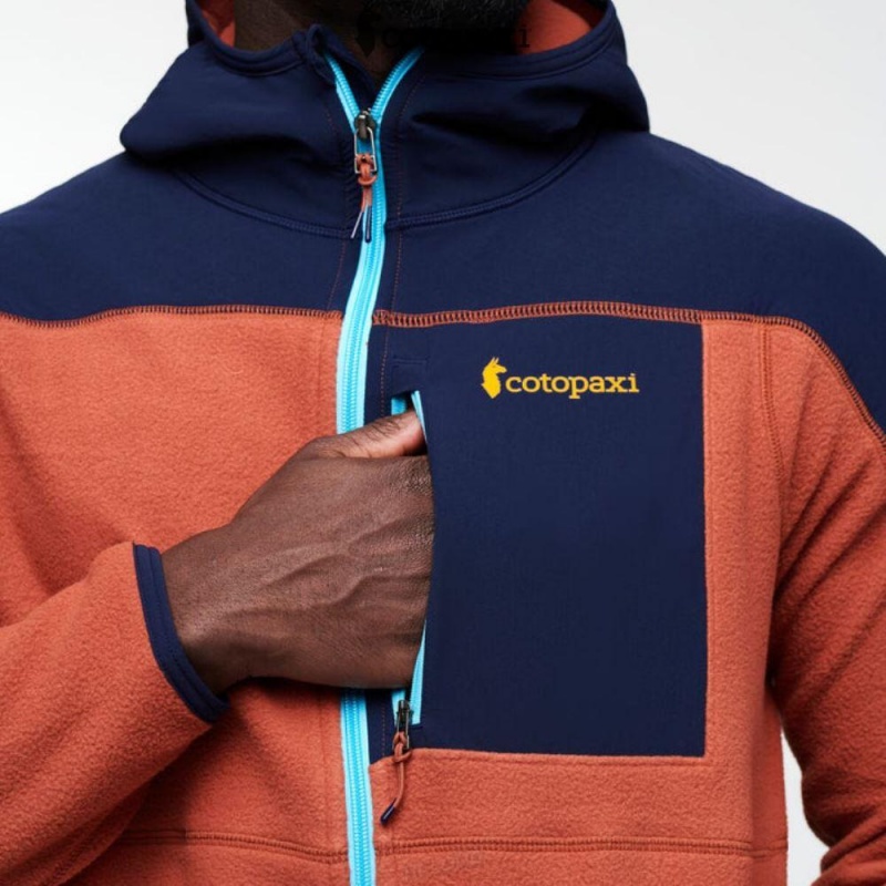 Cotopaxi Abrazo Hooded Full-Zip Fleece Jacket Maritime/Spice | LK24-U5-LA