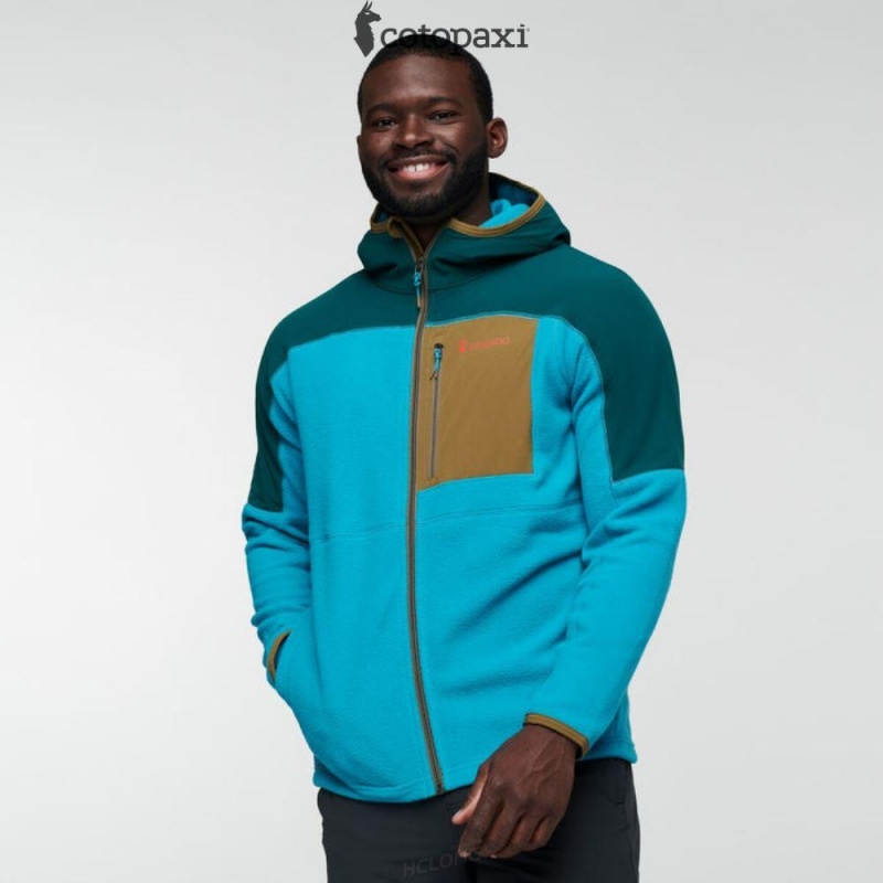 Cotopaxi Abrazo Hooded Full-Zip Fleece Jacket Deep Ocean/Mineral Blue | KO95-H1-IX