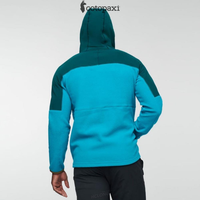 Cotopaxi Abrazo Hooded Full-Zip Fleece Jacket Deep Ocean/Mineral Blue | KO95-H1-IX