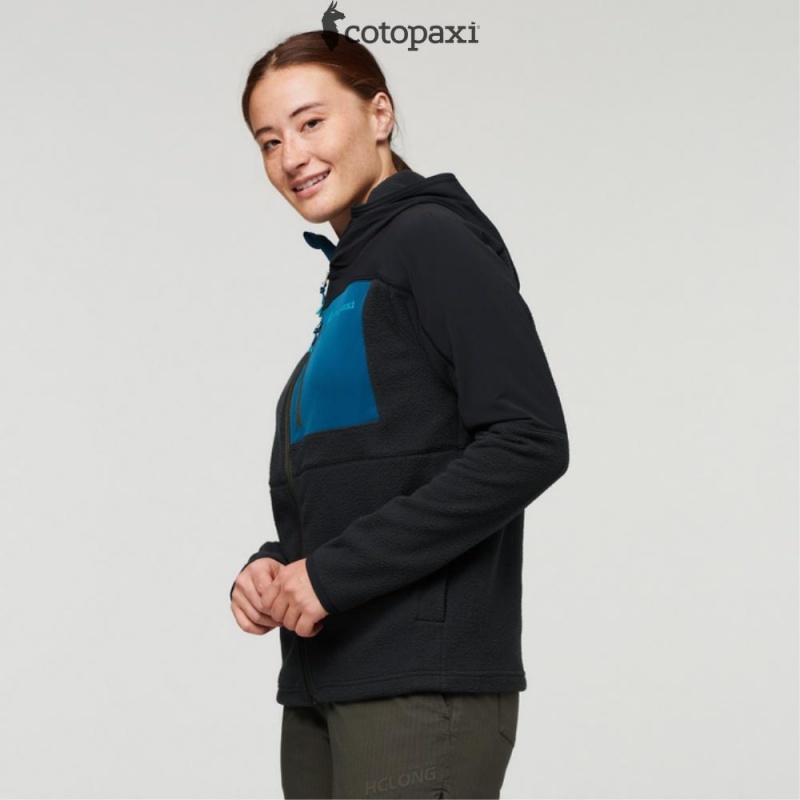 Cotopaxi Abrazo Hooded Full-Zip Fleece Jacket Black | PC99-M9-LP