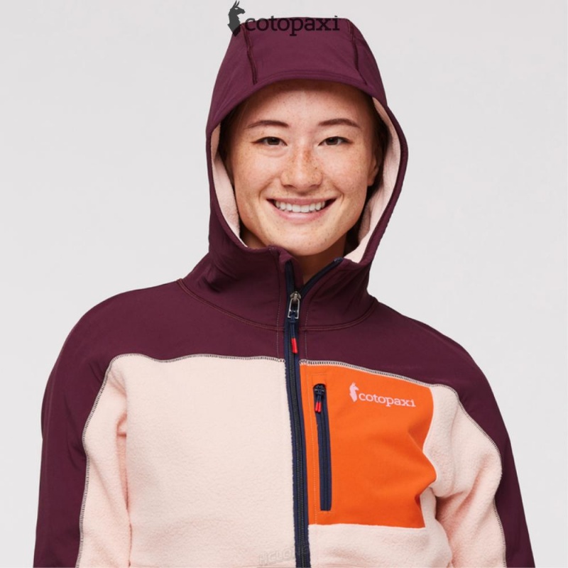 Cotopaxi Abrazo Hooded Full-Zip Fleece Jacket Wine/Rosewood | YK89-M9-XX