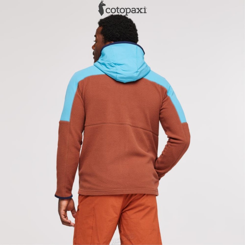 Cotopaxi Abrazo Hooded Full-Zip Fleece Jacket Poolside/Acorn | KL82-I2-UE