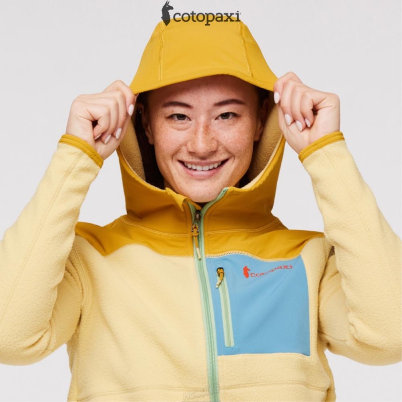 Cotopaxi Abrazo Hooded Full-Zip Fleece Jacket Amber/Wheat | ZE54-Y0-SI