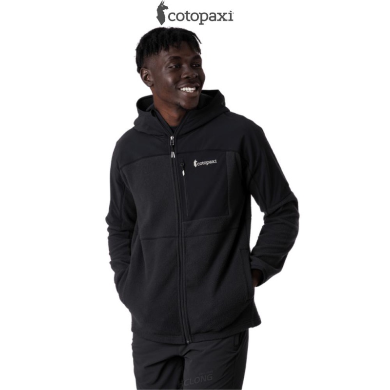 Cotopaxi Abrazo Hooded Full-Zip Fleece Jacket Black | AO55-W3-XB