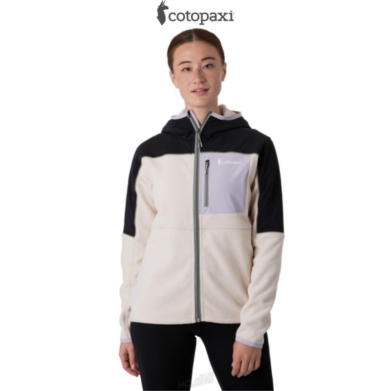 Cotopaxi Abrazo Hooded Full-Zip Fleece Jacket Black/Cream | GC93-C5-BI