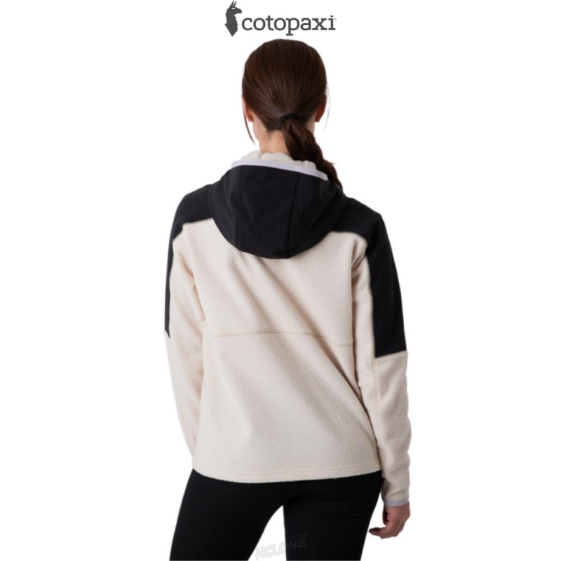 Cotopaxi Abrazo Hooded Full-Zip Fleece Jacket Black/Cream | GC93-C5-BI