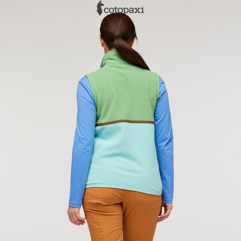 Cotopaxi Amado Fleece Vest Kelp/Sea Glass | VQ25-Q8-OJ