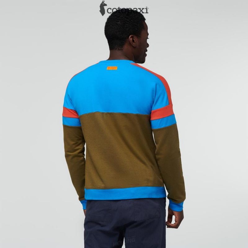 Cotopaxi Bandera Sweatshirt Saltwater/Oak | BE41-K5-UH