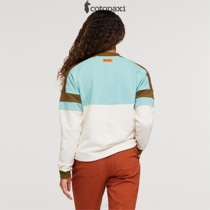 Cotopaxi Bandera Sweatshirt Sea Glass/Bone | HY91-P6-IQ