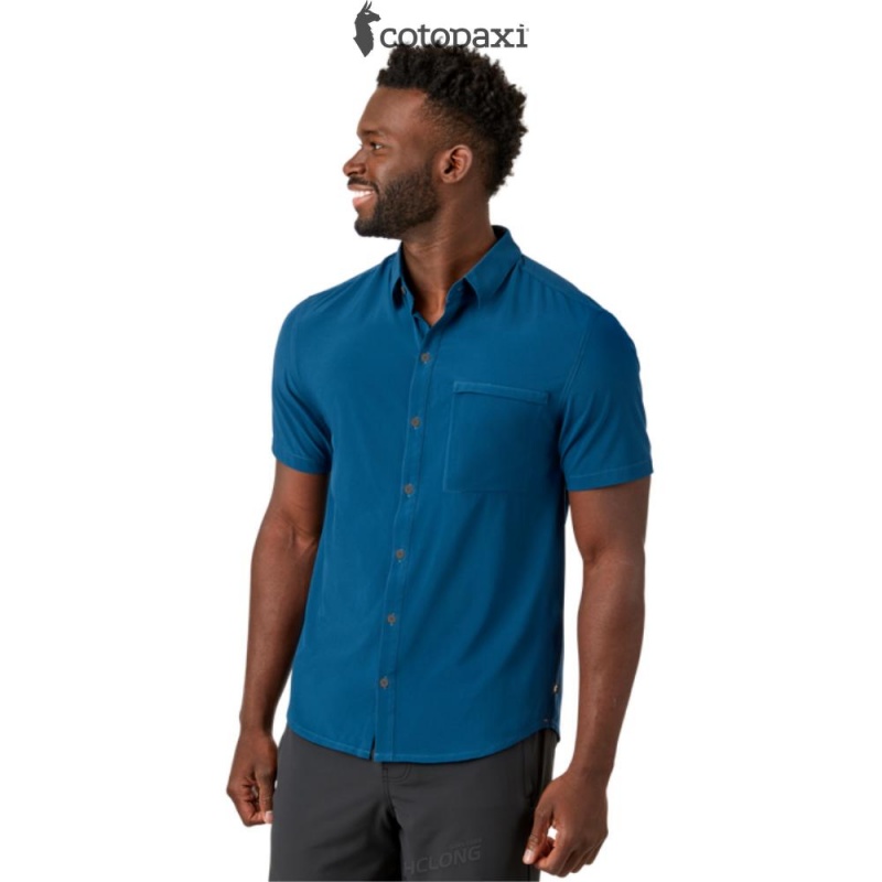 Cotopaxi Cambio Button Up Shirt Indigo | KN16-A3-TF