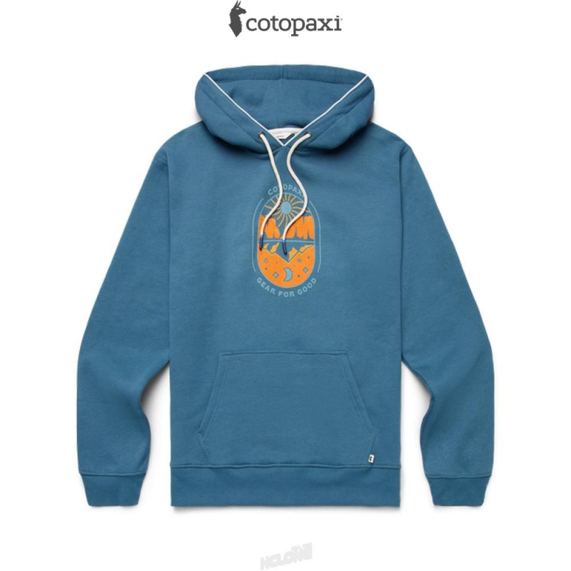 Cotopaxi Day And Night Pullover Hoodie Blue Spruce | PM18-D1-JD