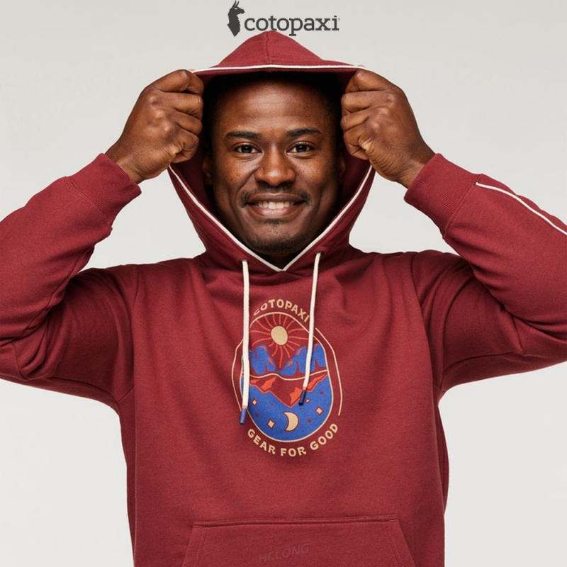 Cotopaxi Day And Night Pullover Hoodie Burgundy | KT20-T0-UI