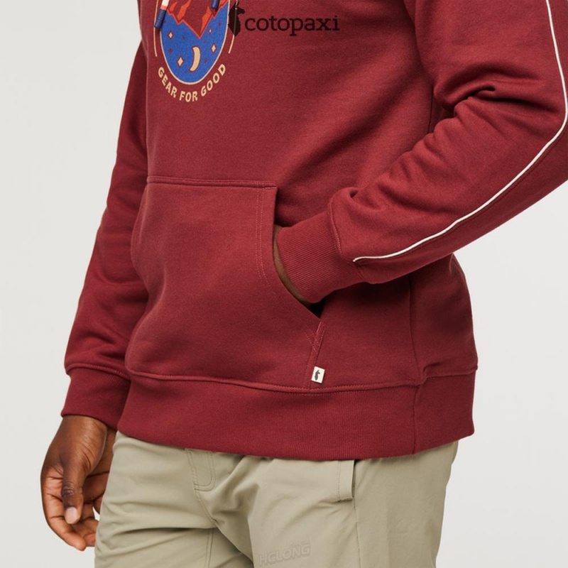 Cotopaxi Day And Night Pullover Hoodie Burgundy | KT20-T0-UI