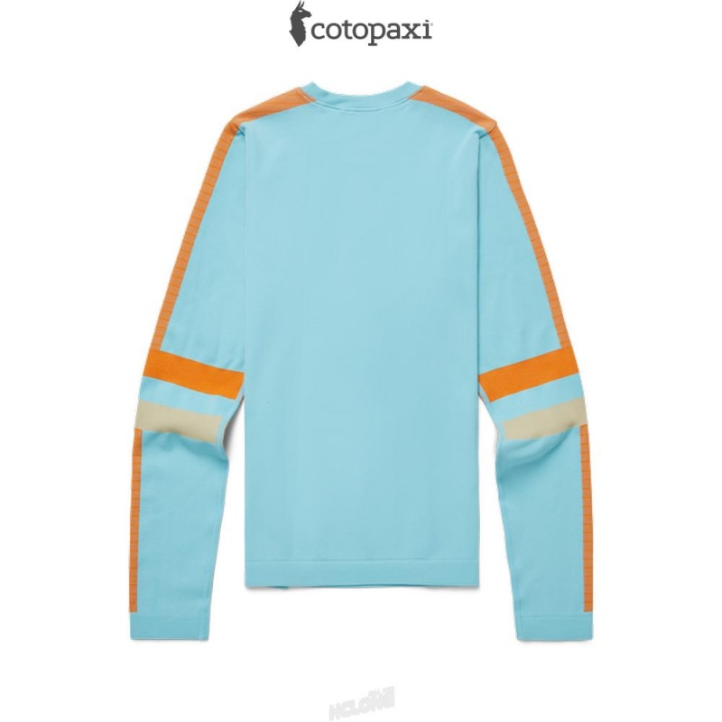 Cotopaxi Debajo Seamless Baselayer Crew Bluebird Stripes | GR74-X8-AX