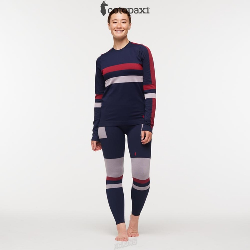 Cotopaxi Debajo Seamless Baselayer Crew Ink Stripes | RH01-K1-BG