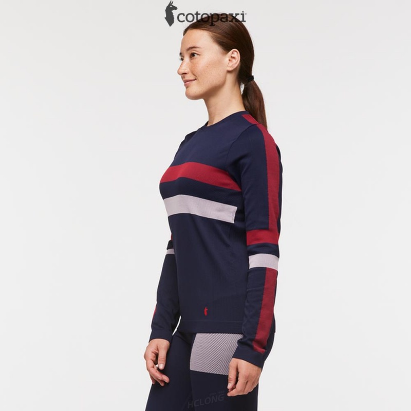 Cotopaxi Debajo Seamless Baselayer Crew Ink Stripes | RH01-K1-BG