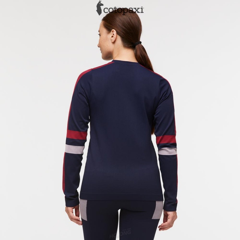 Cotopaxi Debajo Seamless Baselayer Crew Ink Stripes | RH01-K1-BG