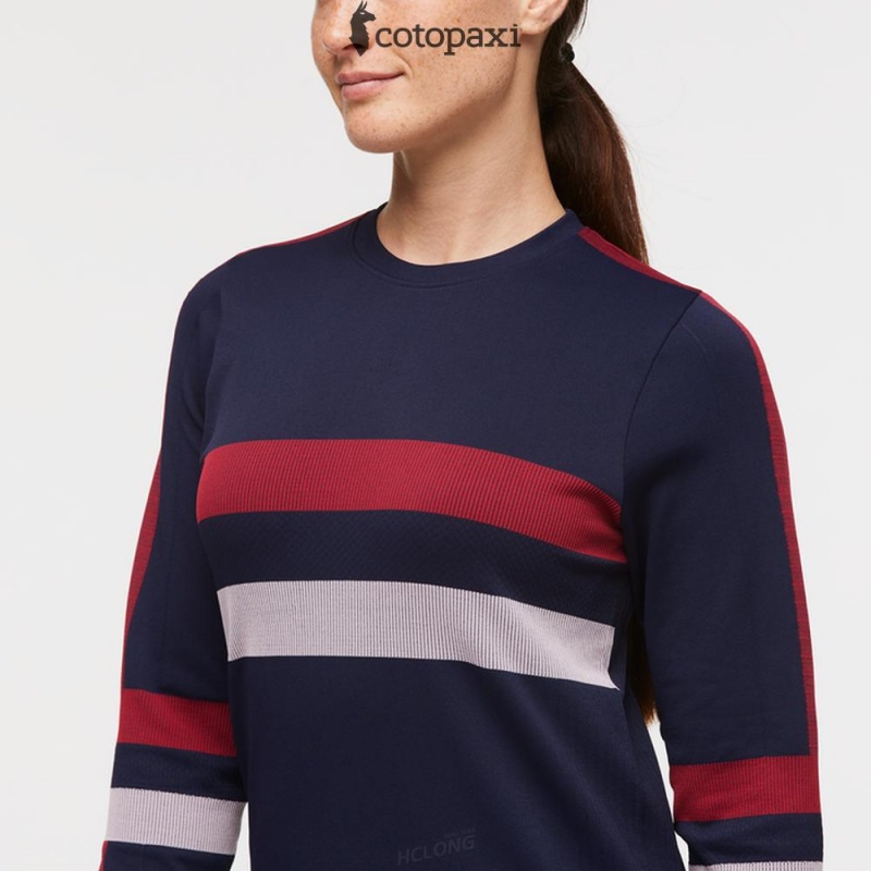 Cotopaxi Debajo Seamless Baselayer Crew Ink Stripes | RH01-K1-BG