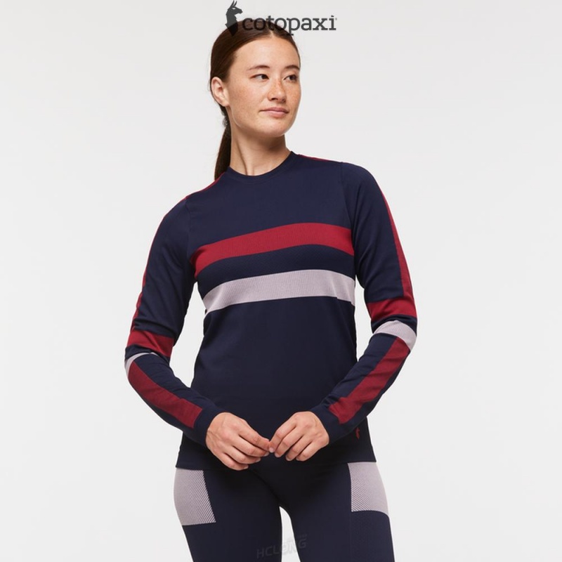 Cotopaxi Debajo Seamless Baselayer Crew Ink Stripes | RH01-K1-BG