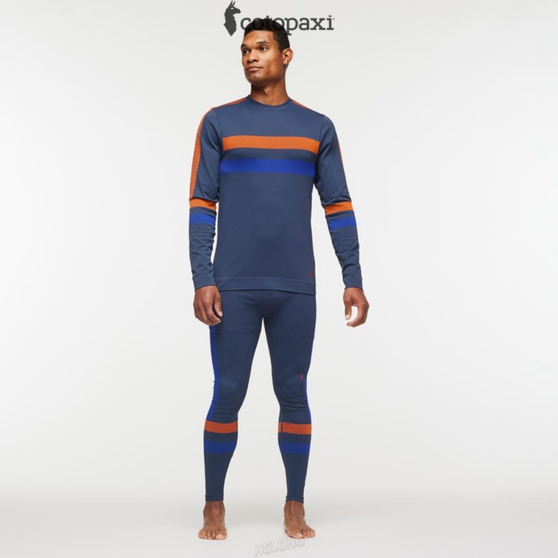 Cotopaxi Debajo Seamless Baselayer Crew Ink Stripes | US73-H9-EF