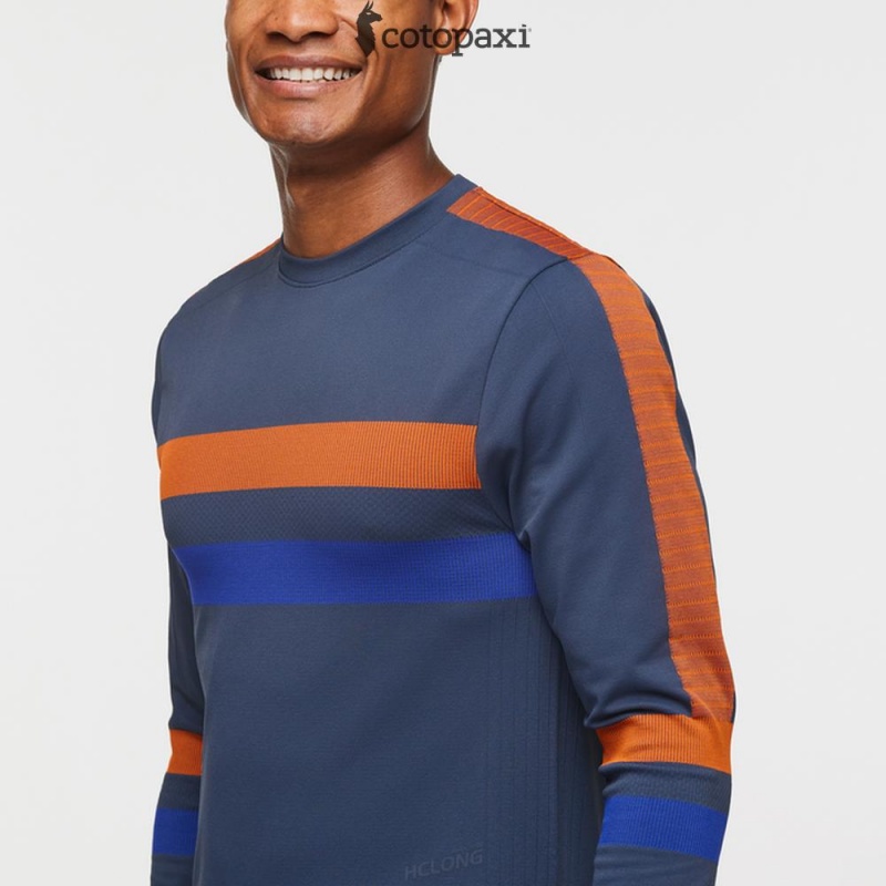 Cotopaxi Debajo Seamless Baselayer Crew Ink Stripes | US73-H9-EF