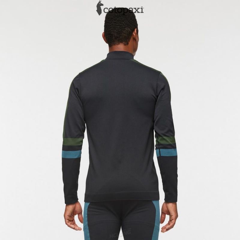 Cotopaxi Debajo Seamless Baselayer Quarter-Zip Black Stripes | BC56-F3-ER