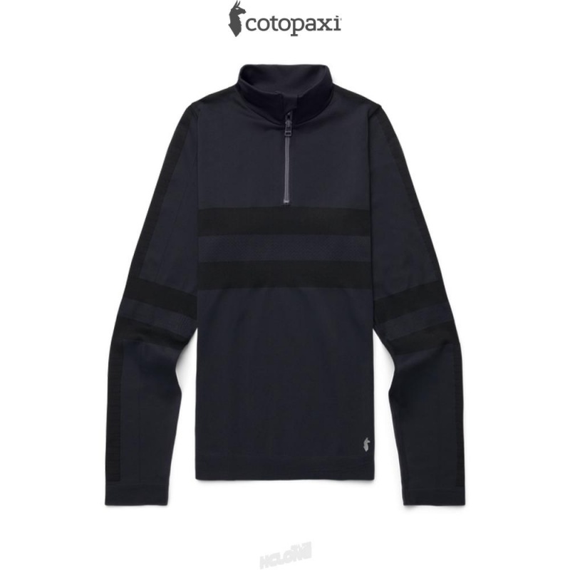 Cotopaxi Debajo Seamless Baselayer Quarter-Zip Cotopaxi Black | PG54-A2-TS