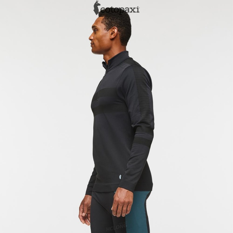 Cotopaxi Debajo Seamless Baselayer Quarter-Zip Black | AO85-B2-VQ